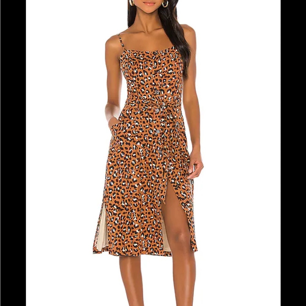 Rails evie midi leopard dress